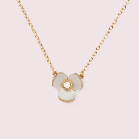 Kate Spade Disco Pansy Mother-of-Pearl Mini Pendant Necklace - Picture 1 of 14